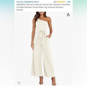 Anrabess white jumpsuit small new